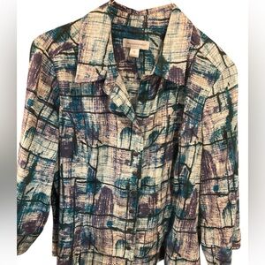 Christopher & Banks 3/4 length sleeve snap closure jacket, mostly cotton size XL